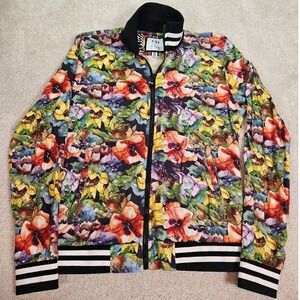 Botanical Floral Bomber Jacket Unisex S Lightweight Zip Up Cottagecore Statement